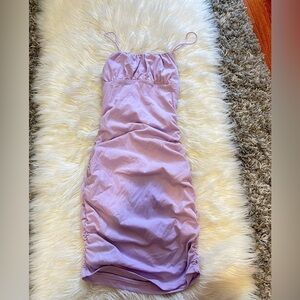Lavender Ruched Mini Dress